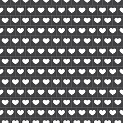 Cotton fabric vector - Seamless Gingham pattern with hearts