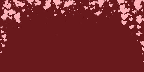 Pink heart love confettis. Valentine's day falling