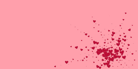 Red heart love confettis. Valentine's day explosio