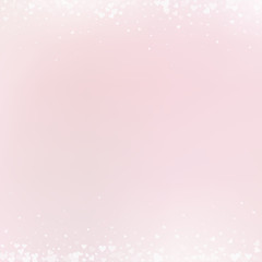 White heart love confettis. Valentine's day border