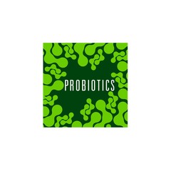Fototapeta na wymiar Probiotics logo. Bacteria logo. Concept of healthy nutrition ingredient for therapeutic purposes. Simple flat style trend modern logotype graphic design isolated
