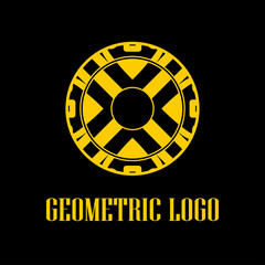 Geometrical art. Circle ornamental logo icon. Deco vector design.