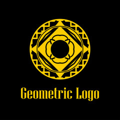 Geometrical art. Circle ornamental logo icon. Deco vector design.