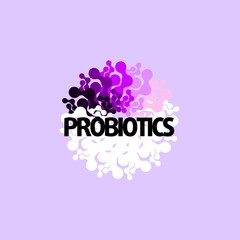 Probiotics logo. Bacteria logo. Concept of healthy nutrition ingredient for therapeutic purposes. Simple flat style trend modern logotype graphic design isolated