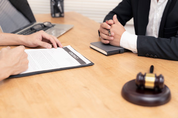 Banker business man and client signing contrac document for comfirm corporation or finished loan agreement for house or building property.Docum