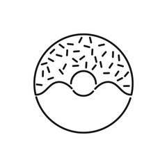 Donut icon isolated on white background. Vector illustration