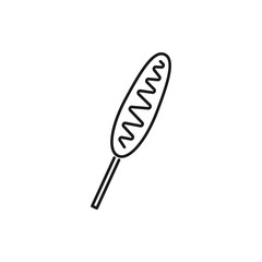 Corndog icon isolated on white background. Vector illustration