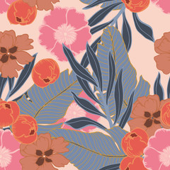 Beautiful seamless floral pattern background.