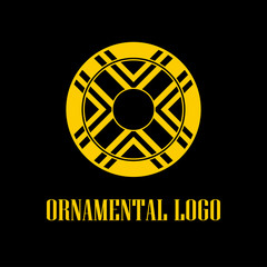 Geometrical art. Circle ornamental logo icon. Deco vector design.