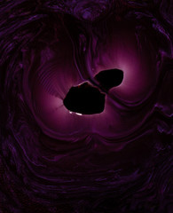 Abstract night deep purple background black light acrylic paint unknown object space underwater...