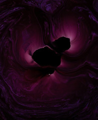 Abstract night deep purple background black light acrylic paint unknown object space underwater...