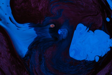 Abstract night deep purple background black light acrylic paint unknown object space underwater...