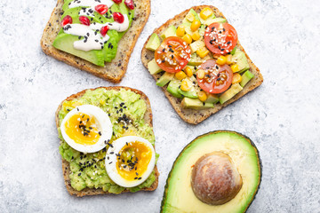 Avocado healthy  toasts