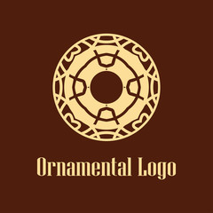 Geometrical art. Circle ornamental logo icon. Deco vector design.