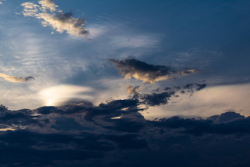blue sky with black clouds