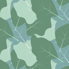 Seamless pattern with green leaves. Pattern is  saved in swatch panel. Vector EPS10.