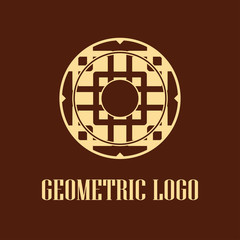 Geometrical art. Circle ornamental logo icon. Deco vector design.