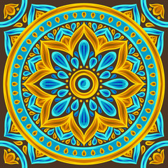 Moroccan ceramic tile pattern.