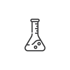 Laboratory glass line icon. linear style sign for mobile concept and web design. Chemical flask outline vector icon. Symbol, logo illustration. Pixel perfect vector graphics