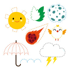 weather worksheet vector design