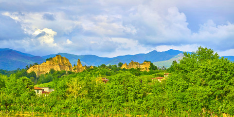 Fototapeta na wymiar Beautiful Tuscany panorama, in the Chianti area. Le Balze del Valdarno