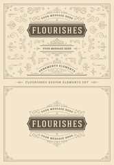 Vintage ornaments swirls and scrolls decorations design elements.