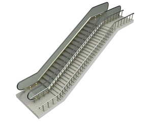 escalator. isolated on white background. 3d