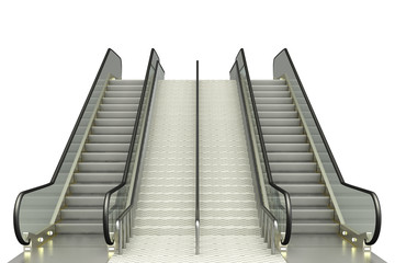 escalator. isolated on white background. 3d