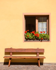 wooden chair with window ,traditional Italy,europe style