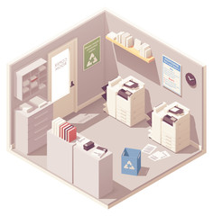 Vector isometric office copy room