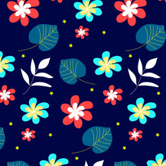 Floral patterns and leaves