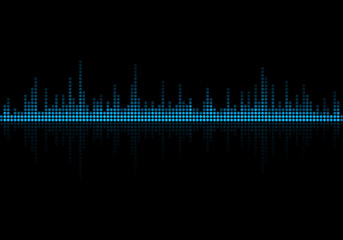 Sound wave vector background. Blue digital equalizer