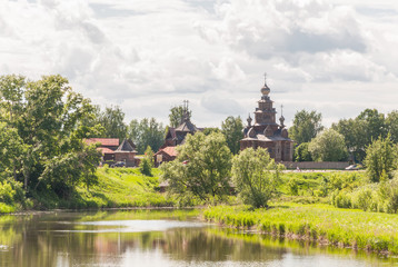 Museum of wooden architecture in Suzdal, Russia. Golden Ring of Russia.