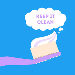 Toothpaste and toothbrush for a dental care