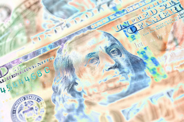 Dollars bills background. Close up cash money.