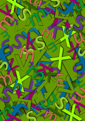 green letters background vector