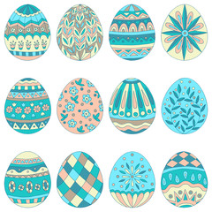Easter eggs with abstract pattern
