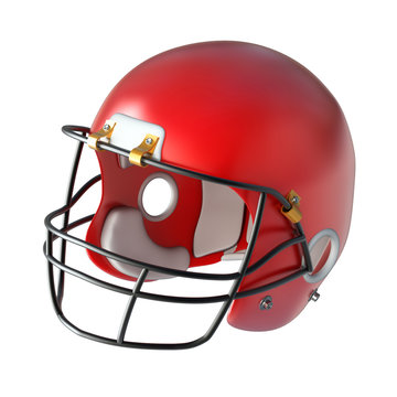 American football helmet isolated on a white background. 3d