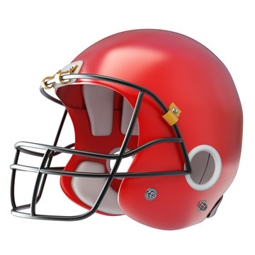 American football helmet isolated on a white background. 3d