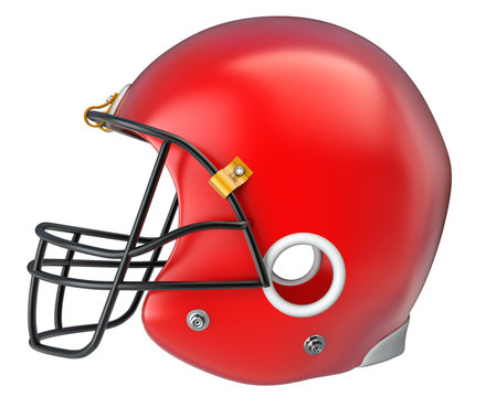 American football helmet isolated on a white background. 3d