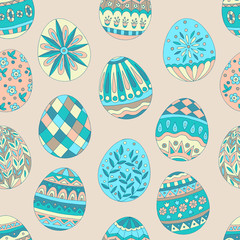 Seamless pattern of easter eggs