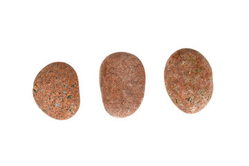 sea pebbles isolated on white