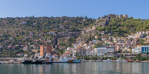 Alanya, Turkey - a famous beach resort, the city of Alanya presents blue water, clear sandy beaches and some well preserved medieval ruins