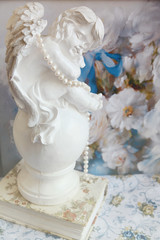 wedding cake with white flowers