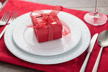 Valentines day place setting.