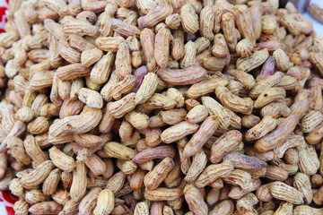 Top view Boil peanut at Fresh market in Thailand