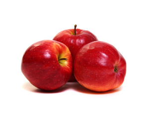 Red apple on white
