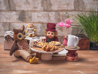 Merry greeting card with fabulous characters for Valentine's Day