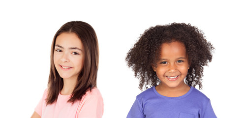 Two funny children laughing