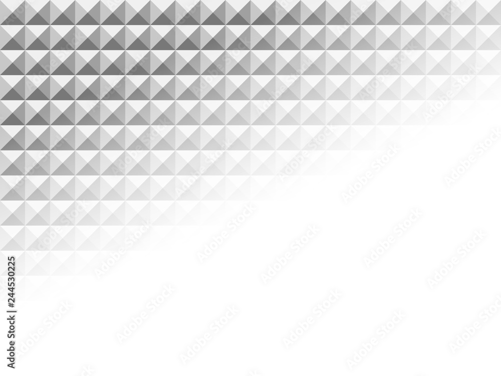 Leinwandbilder White geometric texture pattern with transparency bottom-right corner. Abstract vector background. 